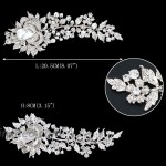 EVER FAITH Rhinestone Crystal 8 Inch Elegant Bridal Rose Flower Bud Brooch Clear Silver-Tone