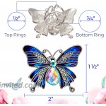 eXcaped Scarf Ring Butterfly Gifts for Women Diamante Scarf Jewelry Clip Accessory in Gift Box Dress Shawl Pin Rhinestone Brooch Jewelry for Scarf Fashion Clips for Clothing Scarf Buckle Ring