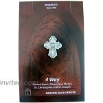 Fine Pewter Catholic 4 Way Cross Medal Lapel Pin Pendant 1 Inch