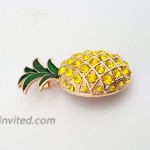 HAISWET Yellow Crystal Pineapple Pin Brooch for Women Green Enamel Rose Gold Tone