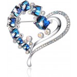 Heart Brooch For Mom PLATO H Blue Heart Shape Brooch Love Heart Brooch With Crystals Women Fashion Jewelry GIfts Mother's Day Gifts