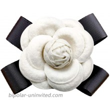 HEKEUOR Elegant Fabric Flower Brooch Vintage Bow Floral Pin for Women