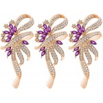 Holiday Promotion 20% Discount Off Merdia Fancy Vintage Style Brooches Pin Created Crystals Brooch for Women with Purple Created Crystal（3Pcs）