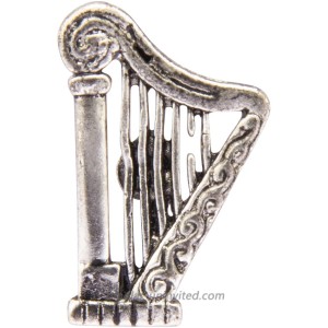 Knighthood Silver Harps Music Instrument Lapel Pin Badge Coat Suit Jacket Wedding Gift Party Shirt Collar Accessories Brooch