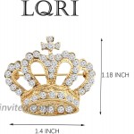 LQRI Crystal Rhinestone Princess Queen Crown Brooch Pin Tiara Crown Brooches for Women Girls Crown Tiara for Wedding Party Banquet Birthday gold