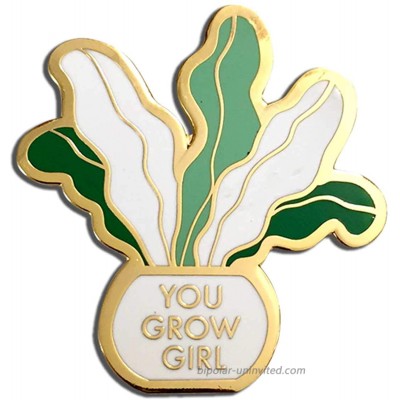 Mikspress You Grow Girl Plant Lady Enamel Pin Motivational Pins Plant Lover Gift Lapel Pins