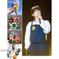 N D Cute Smile Face Rainbow Sunflowers Brooch Pin Plush Hanging Ornaments Bag Pendant Decoration and Can Be a Keychain Toy.