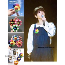 N D Cute Smile Face Rainbow Sunflowers Brooch Pin Plush Hanging Ornaments Bag Pendant Decoration and Can Be a Keychain Toy.