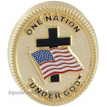 One Nation Under God American Flag Lapel Pin Shiny Gold Tone Metal Enamel 10 Pins