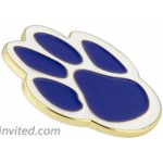 PinMart Blue and White Animal Paw Print School Mascot Enamel Lapel Pin Brooches And Pins