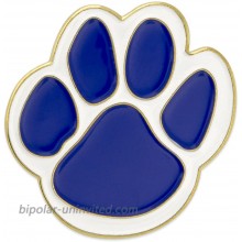 PinMart Blue and White Animal Paw Print School Mascot Enamel Lapel Pin Brooches And Pins