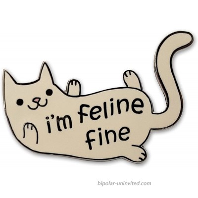 Pinsanity CuteI'm Feline Fine Cat Enamel Lapel Pin