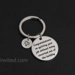 POTIY Funny Coworker Leaving Gift Funny Going Away Gift for Her Congratulations on Quitting Your Job Without Being Escorted Out of the Building Keychain Farewell Gift Keychain