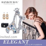 RAINBOW BOX Deer Brooch Pins for Women Rhinestone from Swarovski Crystal Jewelry Women's Brooches & Pins