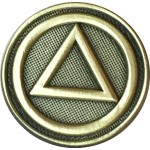 RecoveryChip AA Logo Circle Triangle Lapel Pin Alcoholics Anonymous Sobriety Badge