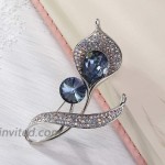 Richapex Elegant Blue Crystal Brooch Pin Cubic Zirconia Fashion Crystal with Swarovski Crystal Jewelry Women's Brooch Pin