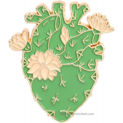 ROFARSO Cactus Heart Enamel Lapel Pin Anatomical Heart Brooch Pins Accessory for Backpacks Badges Hats Bags for Women Girls Kids Gift