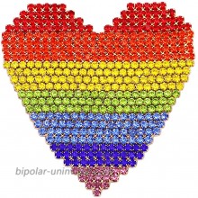 Rosemarie & Jubalee Women's Stunning Rainbow Crystal Rhinestone Heart Brooch Pin 2.5