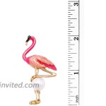 Rosemarie & Jubalee Women's Whimsical Pink Glass Coated Flamingo with Simulated Pearl Brooch Lapel Pin