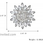 seven wolves Wedding Brooches Bridal Big Crystal Rhinestone Bouquet Brooch Pin for Women White 2