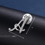 SINNKY A-Z Woman’s Letter Initial Brooch Pins Silver Clear Crystal Rhinestone Breastpins Letter Stocking Pins for gifts2size package