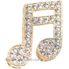Spinningdaisy Tiny Jewel Crystal Music Sixteenth Note Brooch Pin Gold
