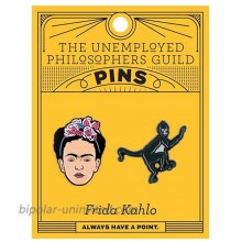The Unemployed Philosophers Guild Frida and Monkey Enamel Pin Set - 2 Unique Colored Metal Lapel Pins