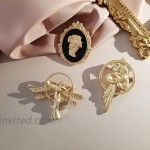Vintage Angel Girls Brooch Cloak Pins Sweater Shawl Pins Retro Cardigan Brooches Embossed portrait Pin for Women Girls angel