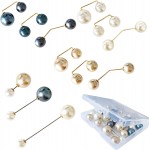 Waynoda 12 Pieces Artificial Pearl Brooch Pins Sweater Shawl Clips Anti-Exposure Neckline Safety Pins for for Women Girls Home Wedding Party Decoration 4 Styles 3 Colors