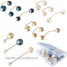 Waynoda 12 Pieces Artificial Pearl Brooch Pins Sweater Shawl Clips Anti-Exposure Neckline Safety Pins for for Women Girls Home Wedding Party Decoration 4 Styles 3 Colors