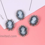 WeimanJewelry Lot 12pcs Crystal Rhinestone Flower Vintage Victorian Cameo Brooch Pin Set for Women Antique Silver