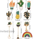 WILLBOND 10 Pieces Cute Enamel Lapel Pins Sets Including Pineapple Pin Rainbow Pin Tropical Palm Simulation Leaves Pin Cactus Pin for Clothing Bags Backpacks Jackets Hat