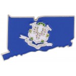 WizardPins State Shape of Connecticut and Connecticut Flag Lapel Pin– 5 Pins