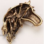 YACQ Women's Big Horse Head Pin Brooches + Pendants 2 in 1 - Scarf Holders - Lead & Nickle Free - 2-1 2 H x 1-1 2 W Inches - Halloween Costume Accessories Gold