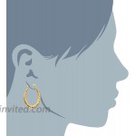 10k Yellow Gold Ridged Oval Shaped Hoop Earrings Diameter 30mm