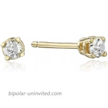 10k Yellow Gold Round Cut Diamond Stud Earrings 1 10 cttw J-K Color I3 Clarity