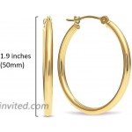 14k Genuine Yellow or White Gold 1.9 INCH Round Hoop Earrings 50MM