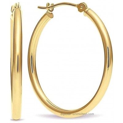 14k Genuine Yellow or White Gold 1.9 INCH Round Hoop Earrings 50MM