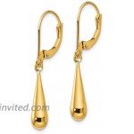 14k Yellow Gold Teardrop Drop Dangle Chandelier Leverback Earrings Lever Back Fine Jewelry For Women Gifts For Her Leverback Earrings
