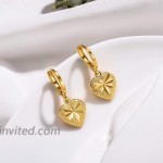 18K Gold Filled Heart Dangle Earrings for Women and Girls Tiny Drop Earrings Small Huggie Hoop Earrings Fashion Jewelry Gifts Gold