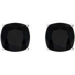 2.75 CT Black Spinel Stud Earrings 7 MM Cushion Cut Earrings Solitaire Earrings for Women AAA Quality 92.5 sterling-silver Pair