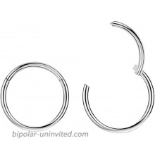 2pcs 20g 8mm Septum Ring Small Silver Nose Rings Hoop Nose Ring 20 Gauge Nose Hoop Helix Earrings Daith Earrings Septum Clicker 8mm Lip Rings 20g Cartilage Earring Nose Piercing Jewelry Surgical Steel Nose Ring