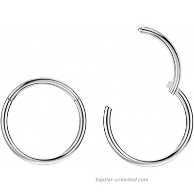2pcs 20g 8mm Septum Ring Small Silver Nose Rings Hoop Nose Ring 20 Gauge Nose Hoop Helix Earrings Daith Earrings Septum Clicker 8mm Lip Rings 20g Cartilage Earring Nose Piercing Jewelry Surgical Steel Nose Ring