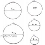 5 Pairs Silver Clip on Earrings Hoop Non Piercing Women Clip Earrings for Women and Girls 5 Sizes