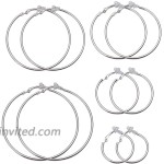 5 Pairs Silver Clip on Earrings Hoop Non Piercing Women Clip Earrings for Women and Girls 5 Sizes