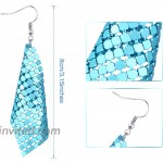 6 Pairs Sequin Dangle Earrings Mesh Grid Tassel Drop Earrings Colorful Sequin Earrings for Women
