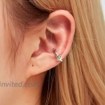 7pcs Ear Cuffs Silver Helix Cartilage Conch Clip on Wrap Earrings Non-Piercing Fake Huggie Stud Cuff Earrings Set for women