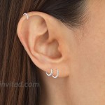 925 Sterling Silver Small Hoop Earrings Cubic Zirconia Silver 14K Gold Rose Gold Plated Huggie Hoop Earrings 3 Pairs Cartilage Piercing Earrings Ear Cuff Tiny Hoop Earrings for Women Girls Men 8mm