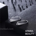 ARMRA Fashion Classic Silver Plate Thread Drop Earrings Teardrop Back Earrings Silver