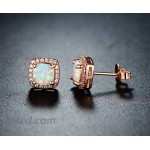 Barzel Rose Gold Plated Created Opal Stud Earrings Rose Gold